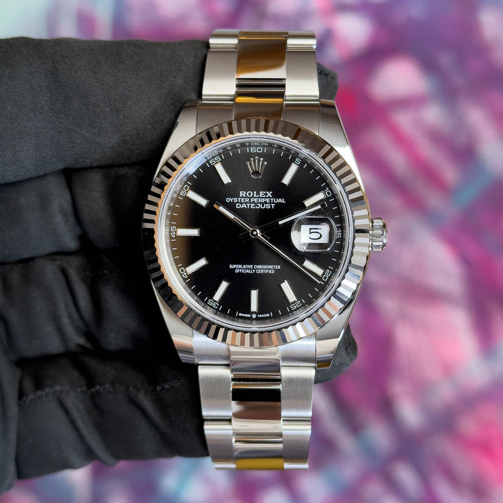 DATEJUST 41MM OYSTER BLACK DIAL 08/2024 ref.126334